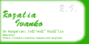 rozalia ivanko business card